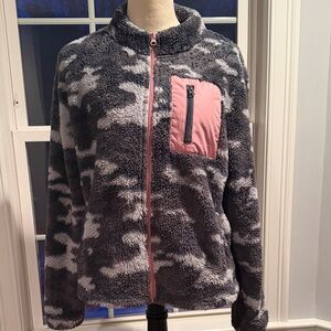 Gray and Pink Camouflage Women's Sweatshirt